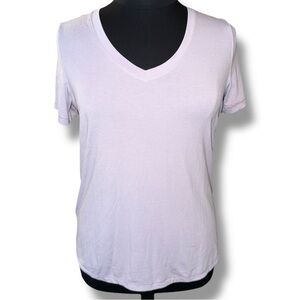 ATHLETA Essential V-Neck Tee XL Shasta Purple Lightweight Soft T-Shirt EUC